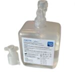 Barbotor / umidificator oxigen preumplut cu apa sterila 340 / 350 ml, prevazut cu conector / adaptor